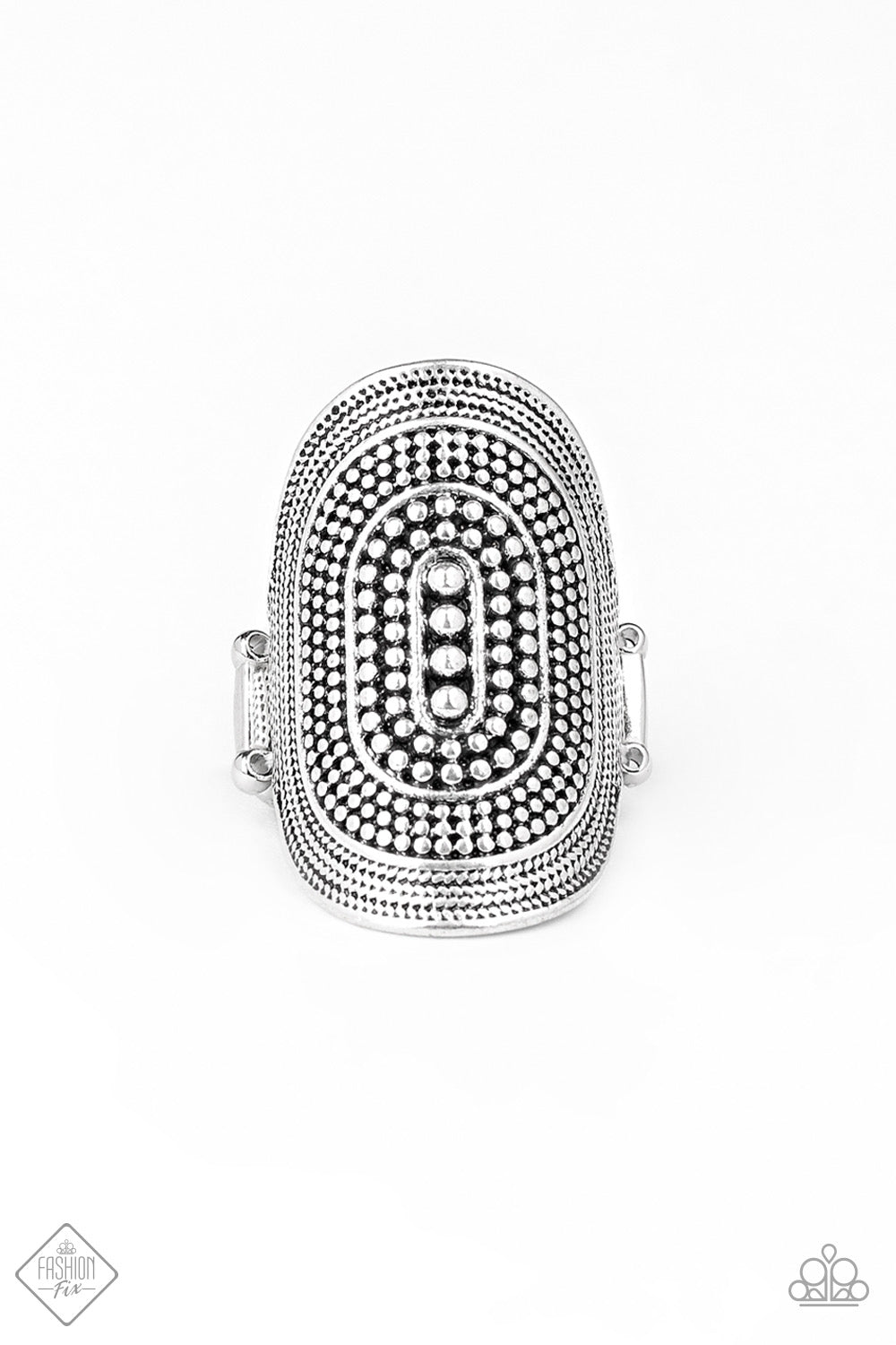 Dotted Decor Ring - Silver