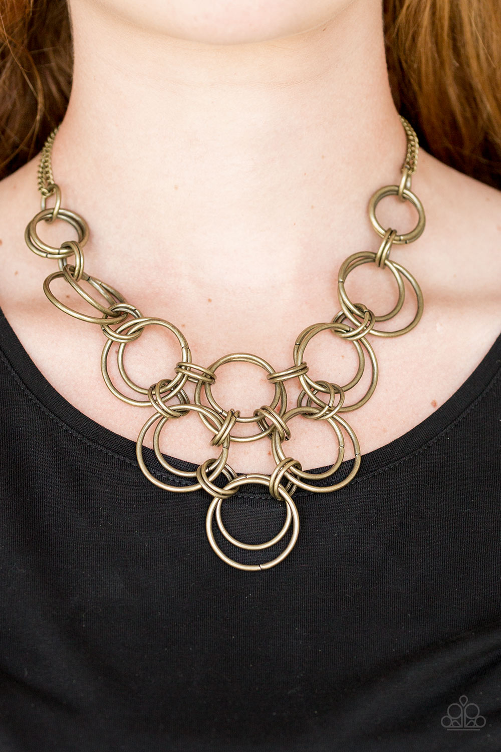 Ringing Off The Hook Necklace - Brass