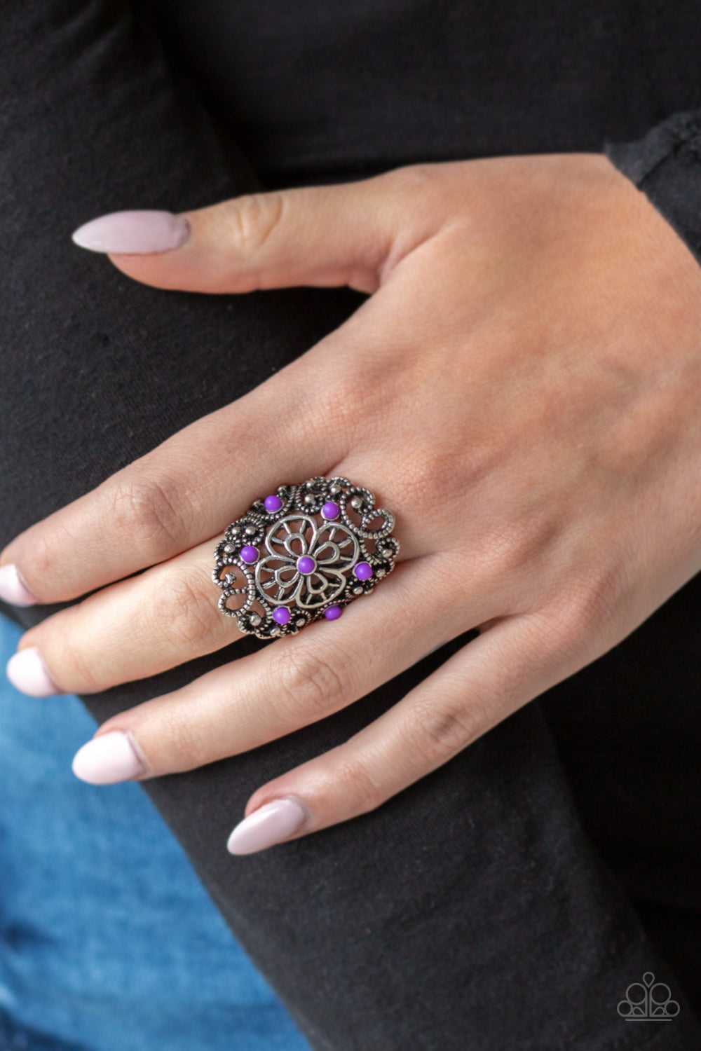 Floral Fancies Ring - Purple