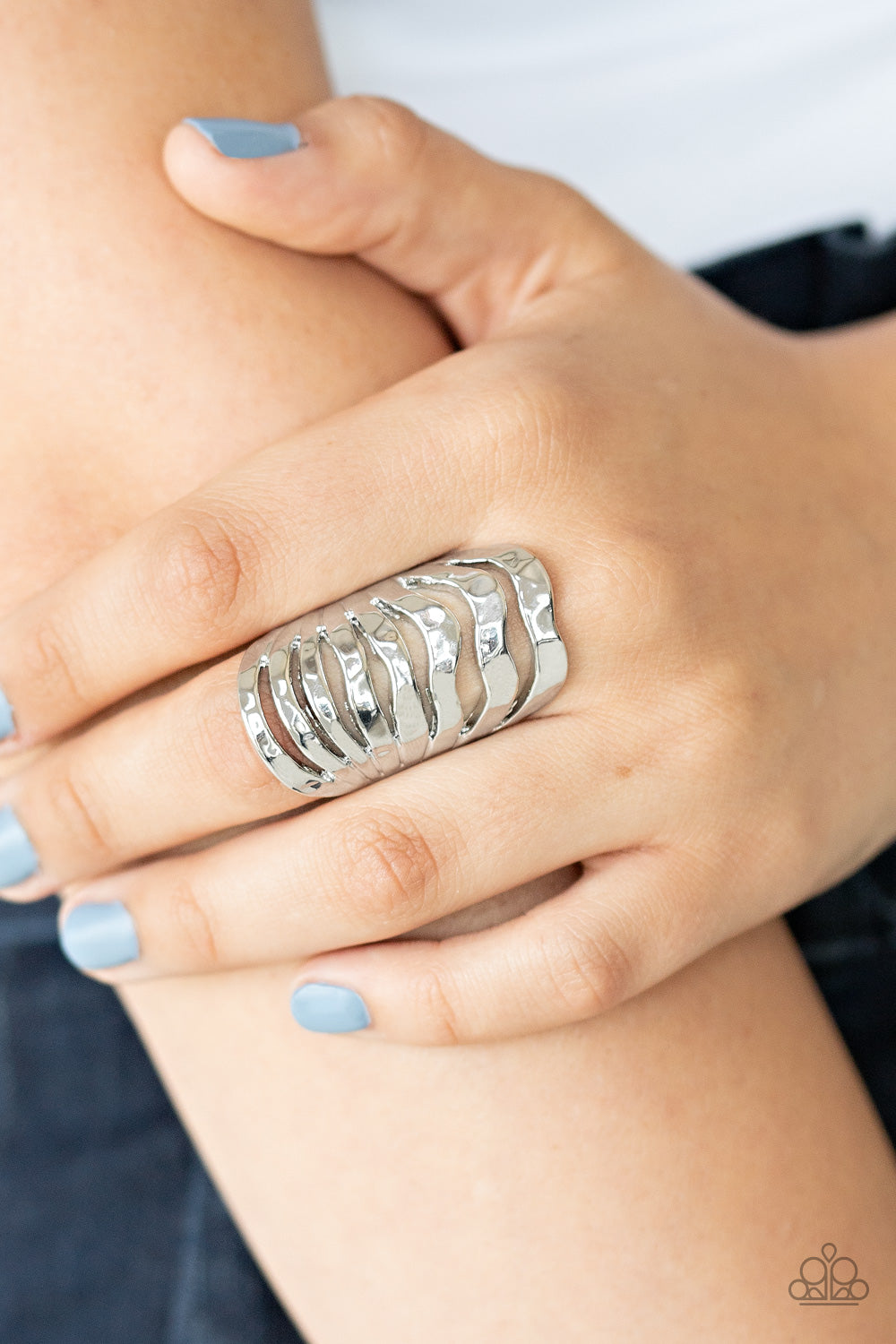 Sound Waves Ring - Silver