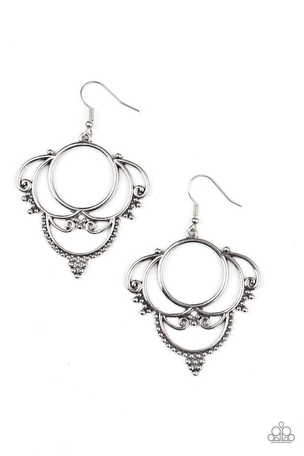 Metallic Macrame Earrings - Silver