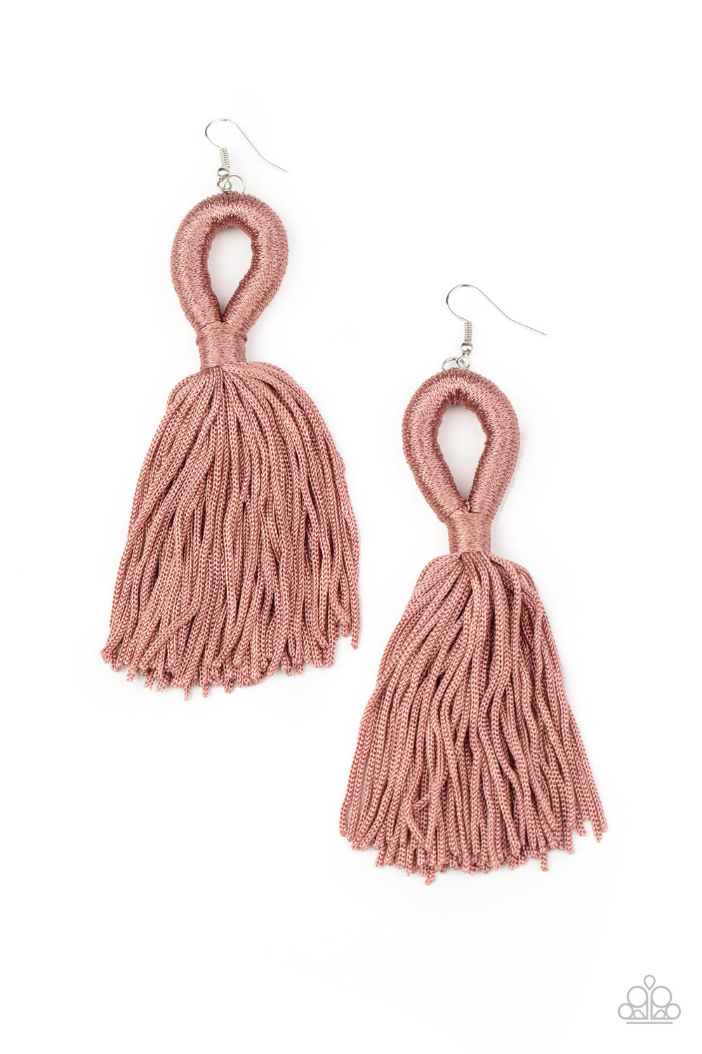 Tassels and Tiaras Earrings- Pink