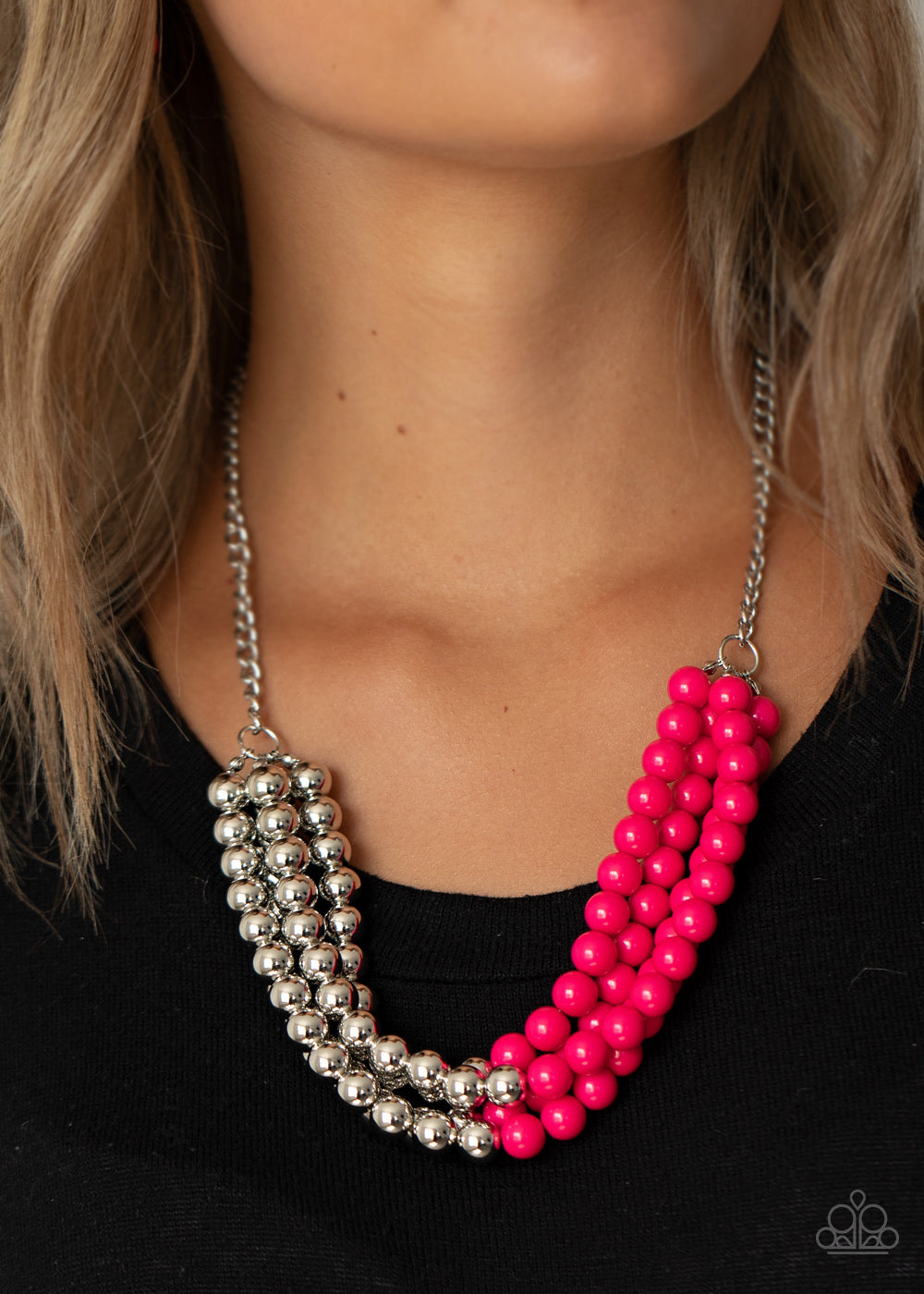Layer After Layer Necklace - Pink