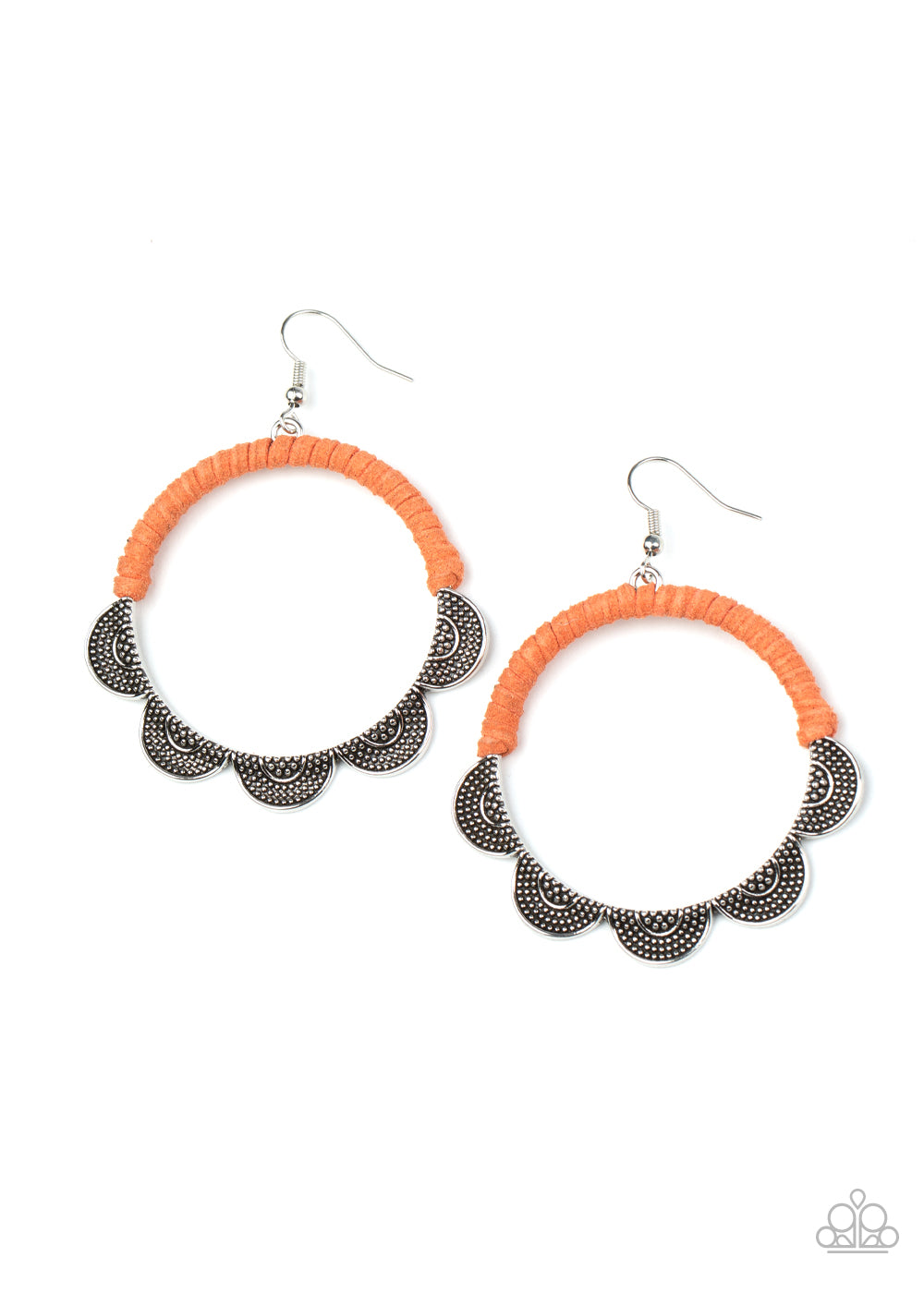 Tambourine Trend Earrings - Orange