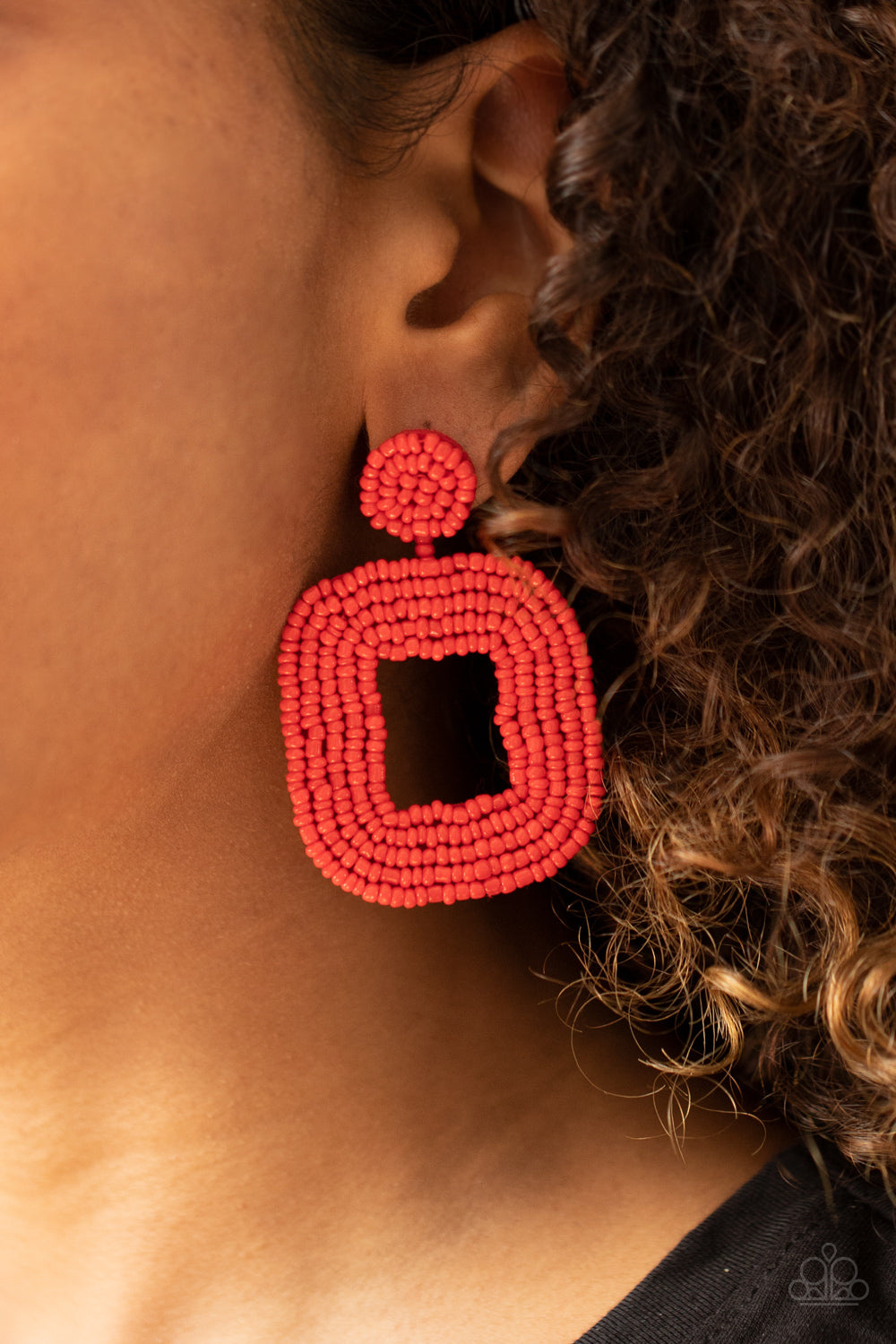 Beaded Bella Earrings - Red