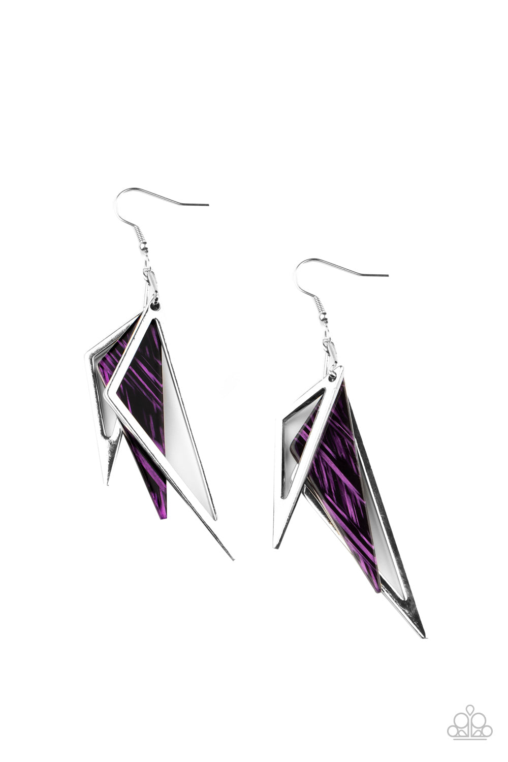 Evolutionary Edge Earrings - Purple