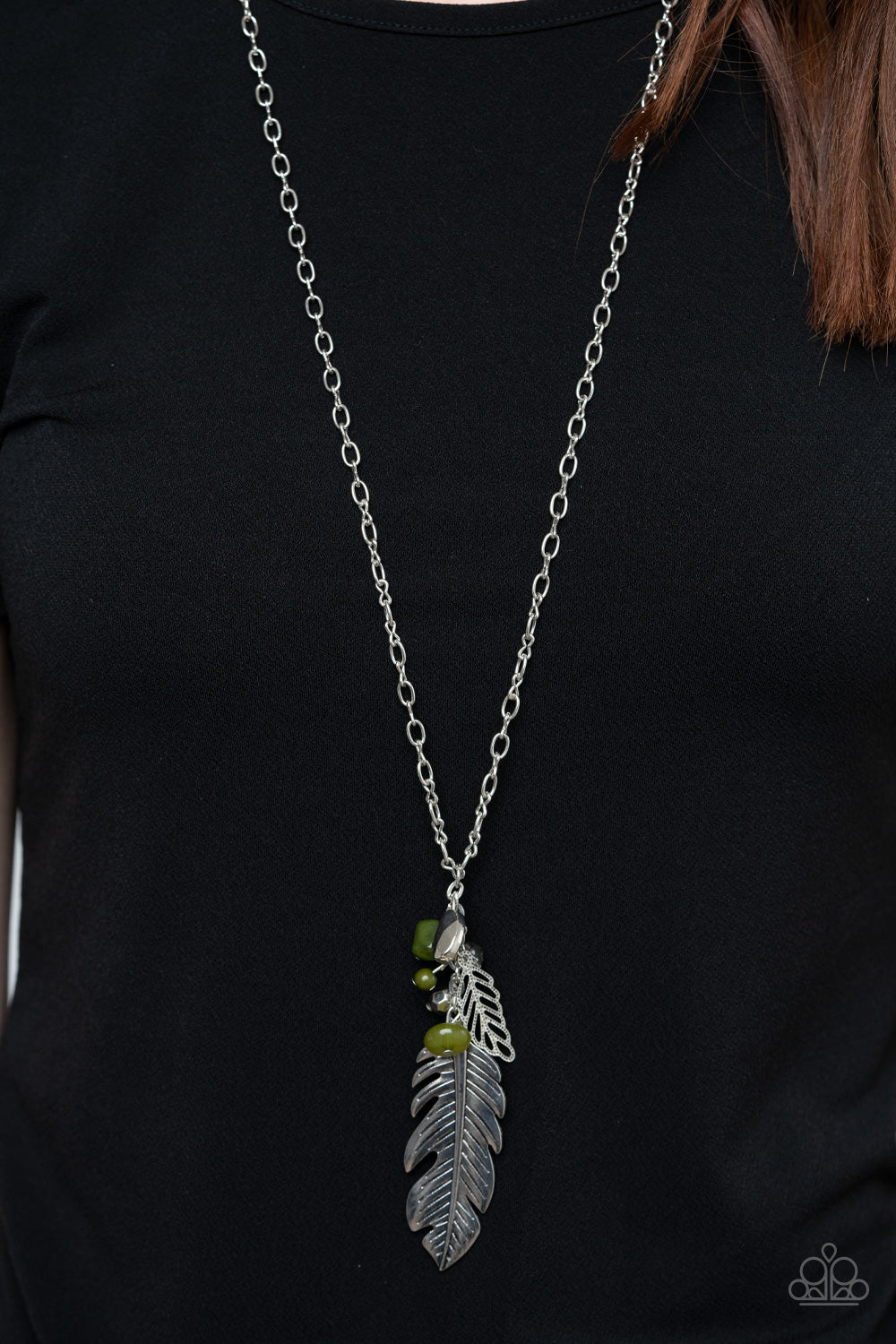 Feather Flair Necklace - Green