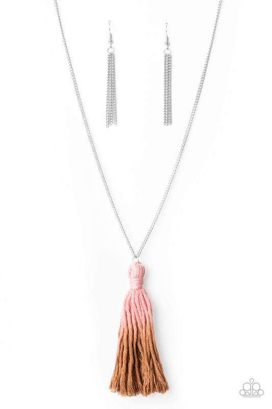 Totally Tasseled Necklace - Pink