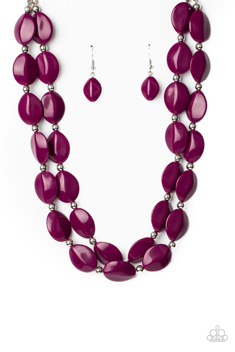 Two-Story Stunner Necklace - Purple