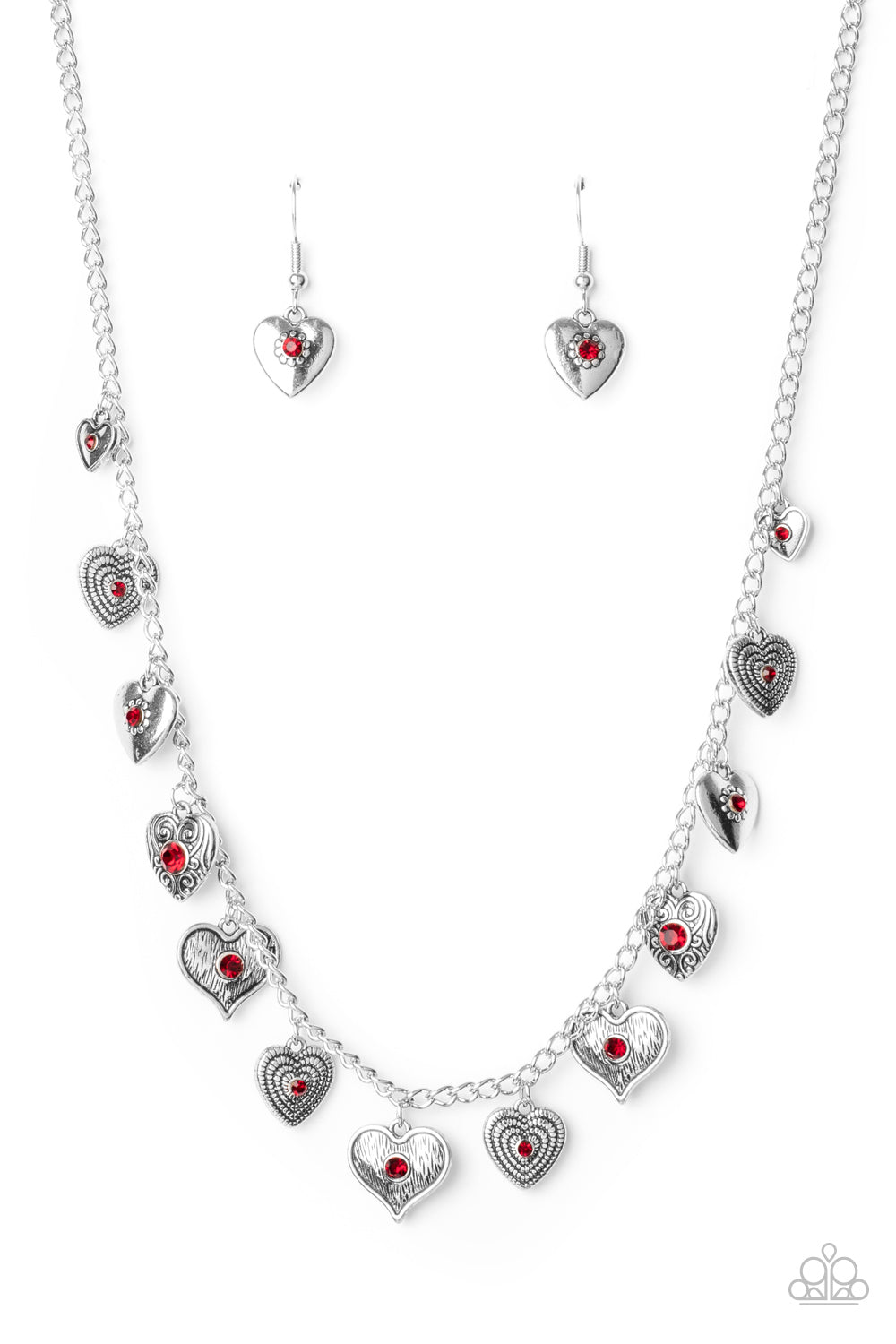 Lovely Lockets Necklace - Red