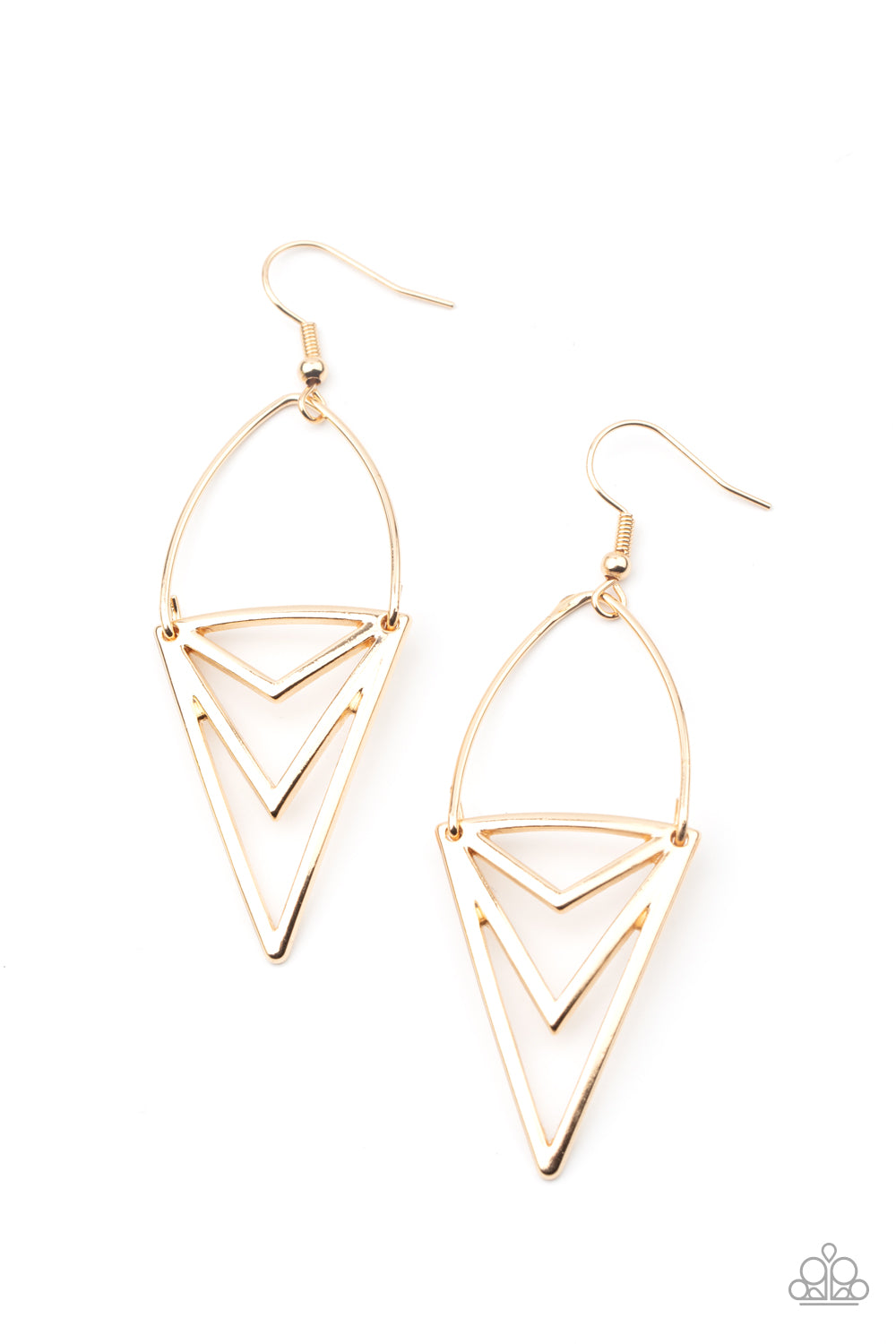 Proceed With Caution Earrings - Gold