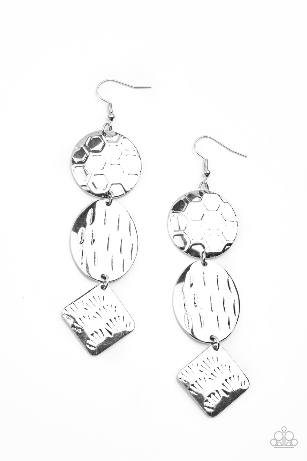Mixed Movement Earrings - Silver