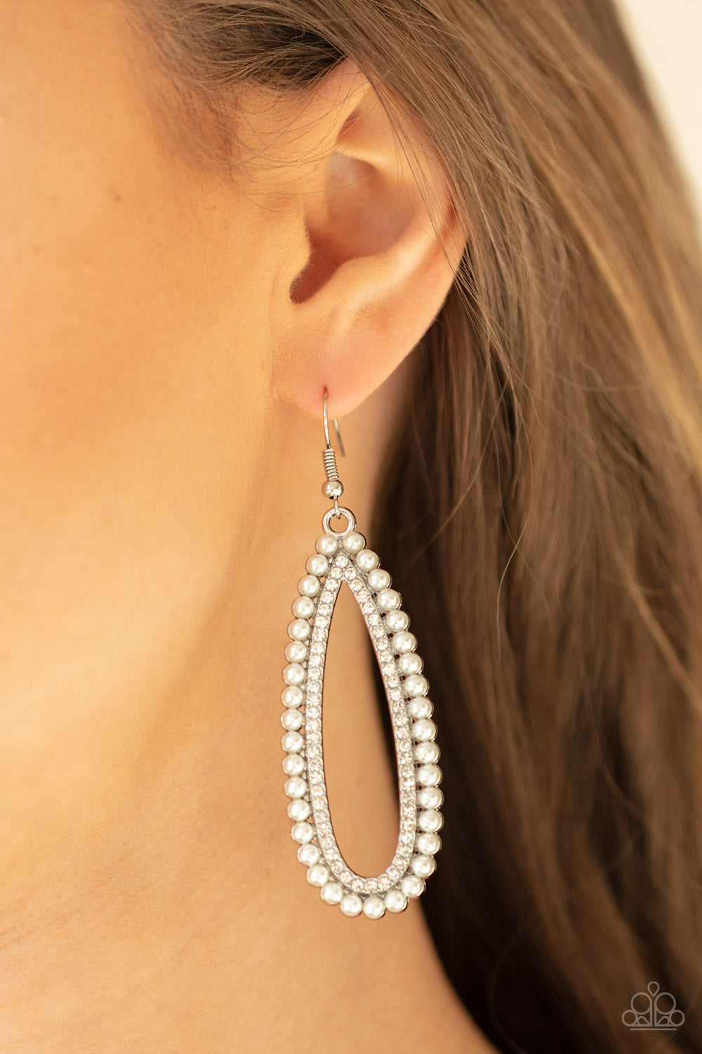 Glamorously Glowing Earrings - White