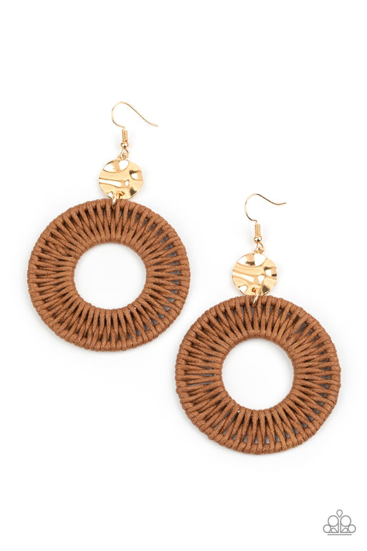 Total Basket Case Earrings - Brown