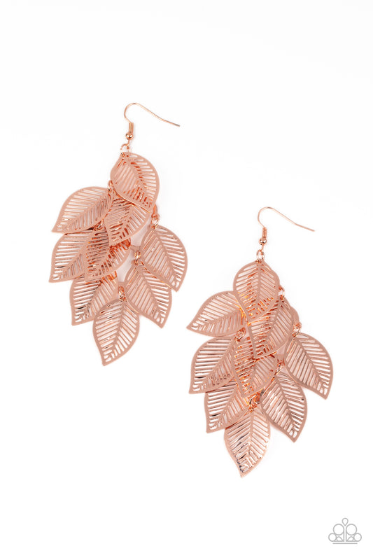 Limitlessly Leafy Earrings- Copper