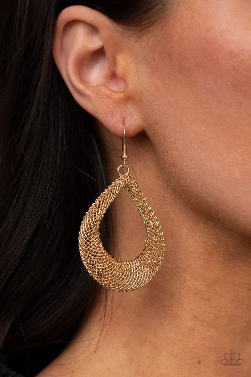 A Hot MESH Earrings - Gold