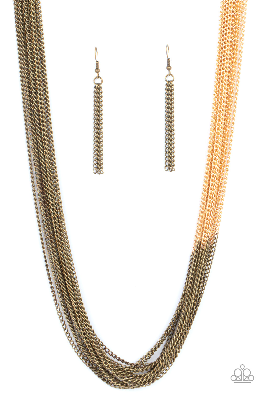 Metallic Merger Necklace - Brass