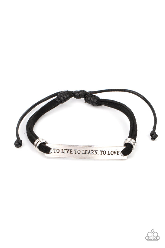 To Live, To Learn, To Love Bracelet - Black