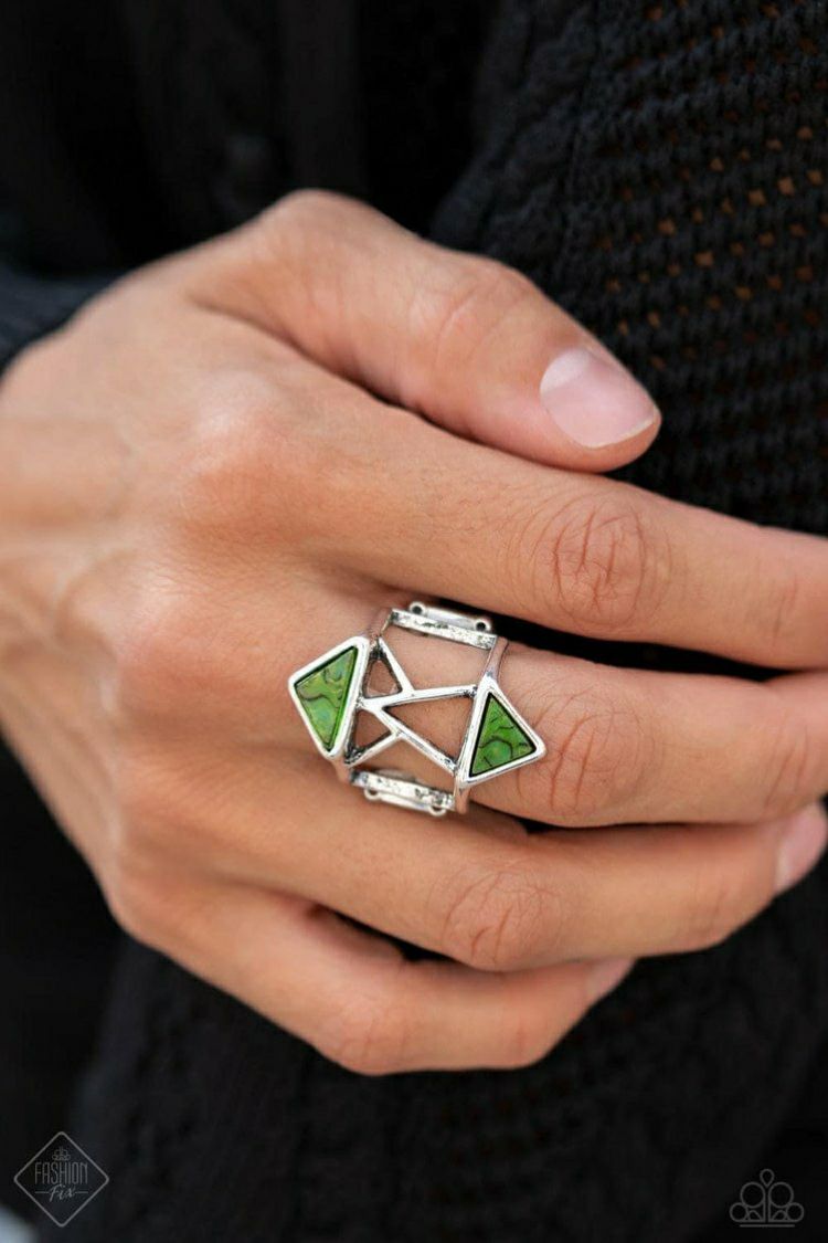 Making Me Edgy Ring - Green