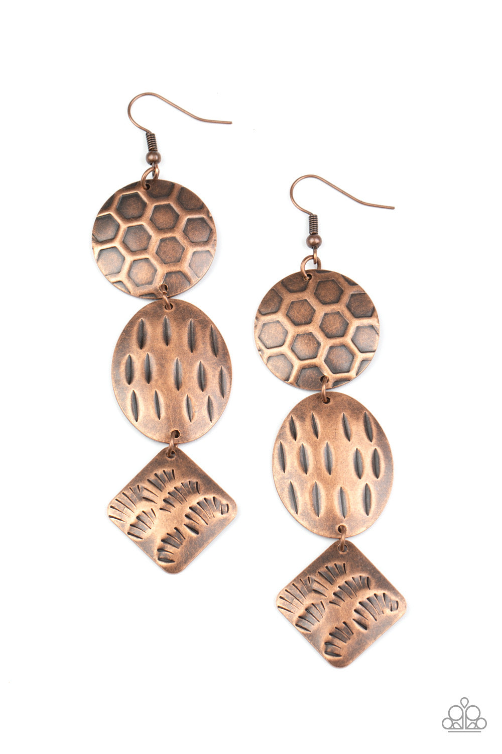 Mixed Movement Earrings - Copper