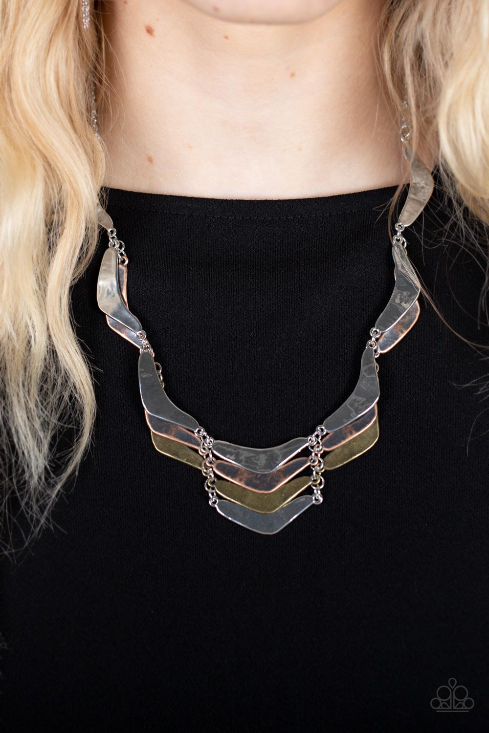 Mixed Metal Mecca Necklace - Silver