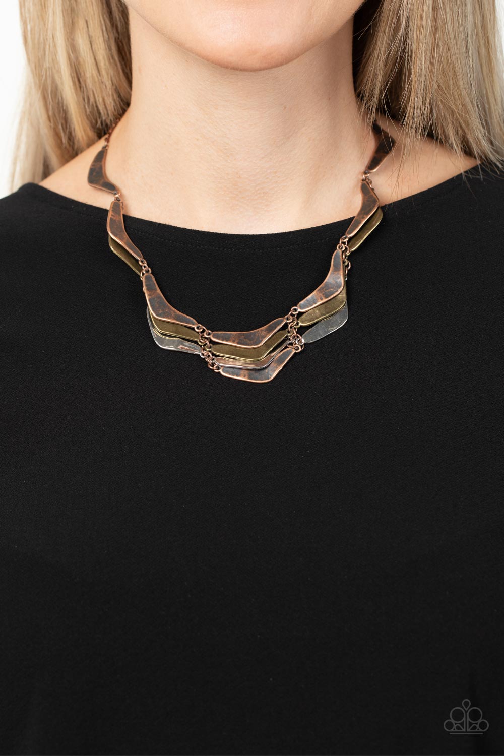 Mixed Metal Mecca Necklace - Copper