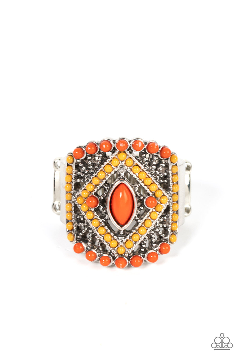 Amplified Aztec Ring - Orange