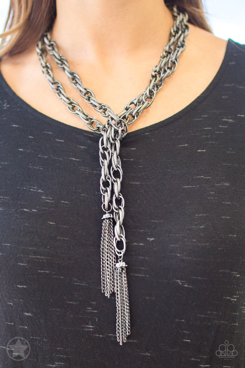 SCARFed for Attention Necklace - Gunmetal