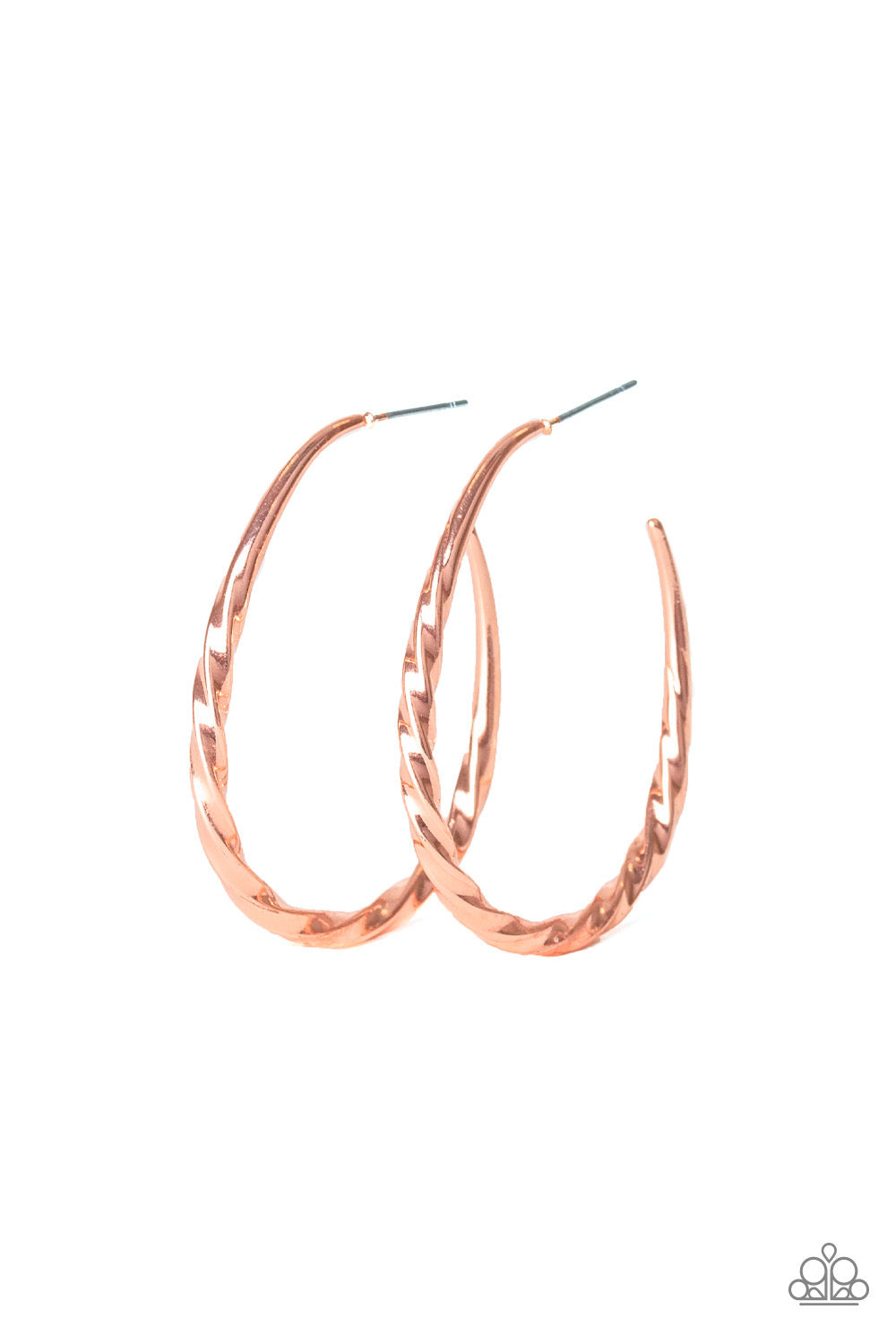 Twisted Edge Earrings - Copper