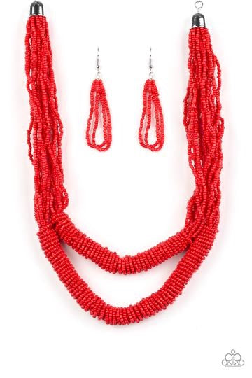 RIGHT AS RAINFOREST Necklace - RED SEED BEAD