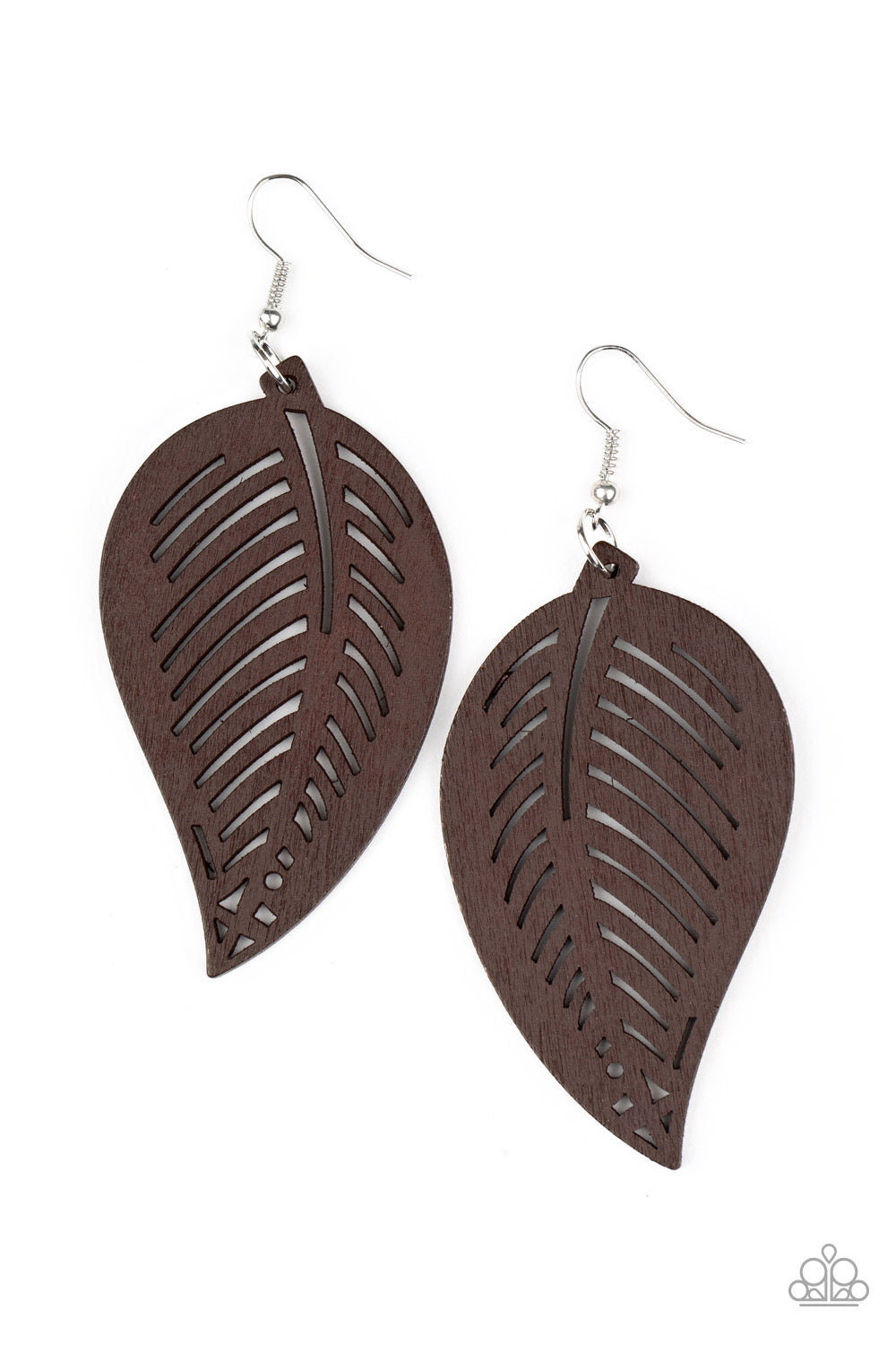 Tropical Foliage Earrings - Brown