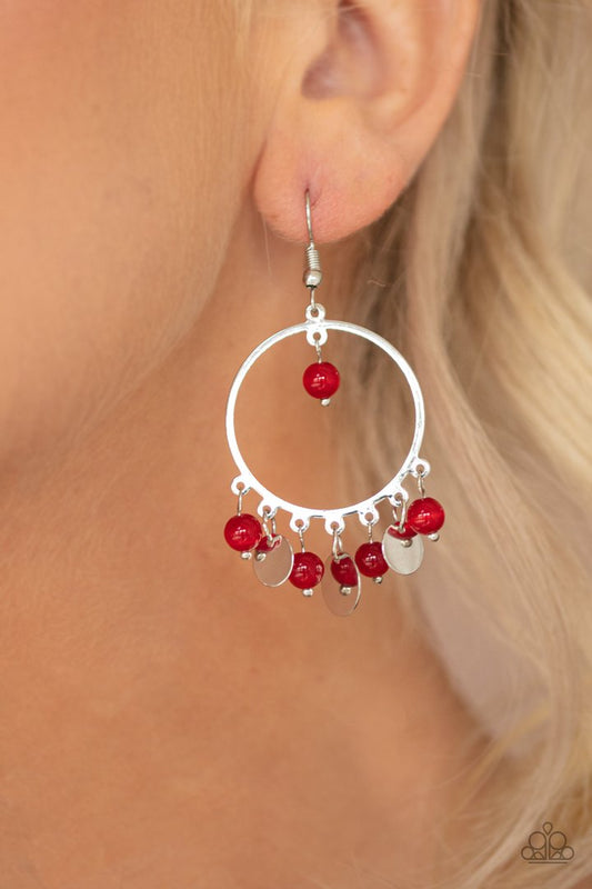 Bubbly Buoyancy Earrings - Red