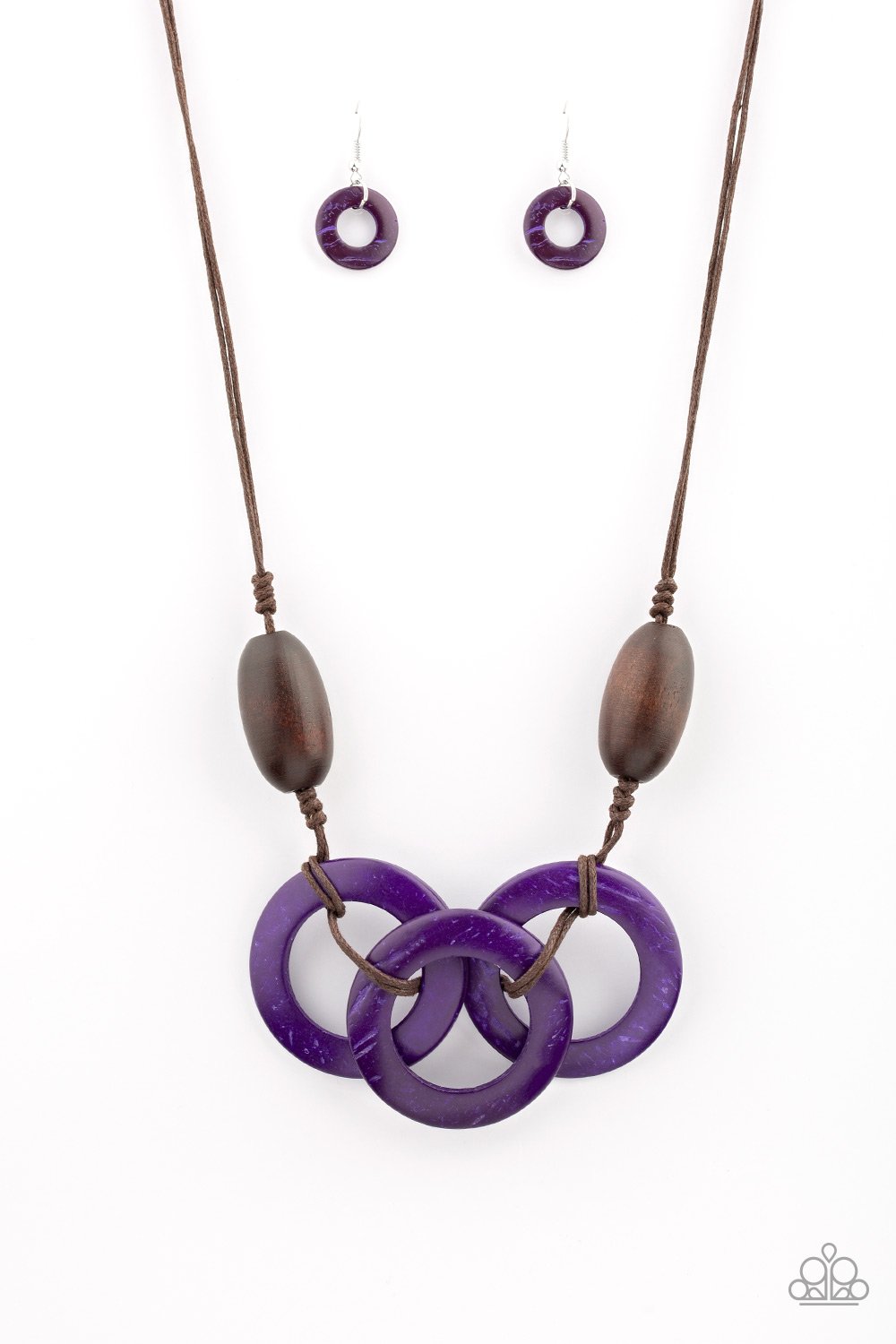 Bahama Drama - Purple Wooden Necklace