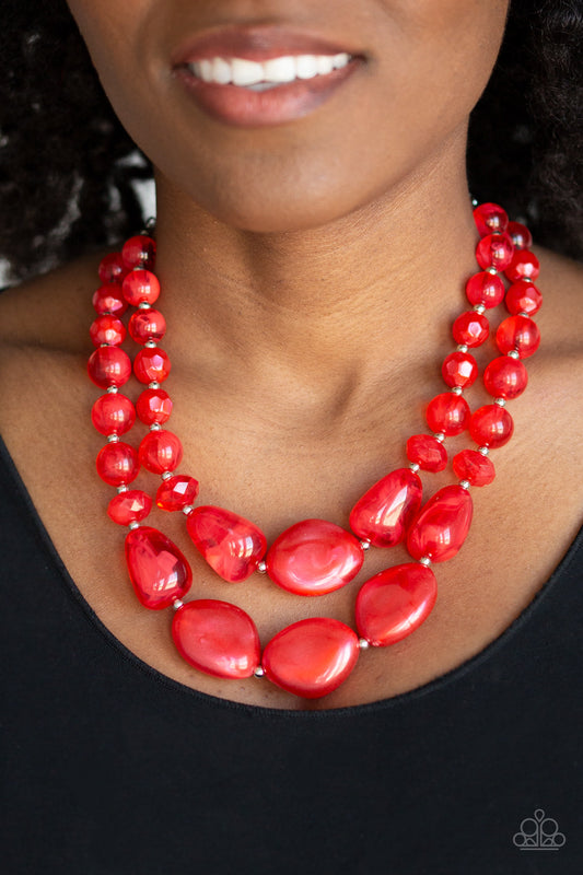 Beach Glam Necklace - Red